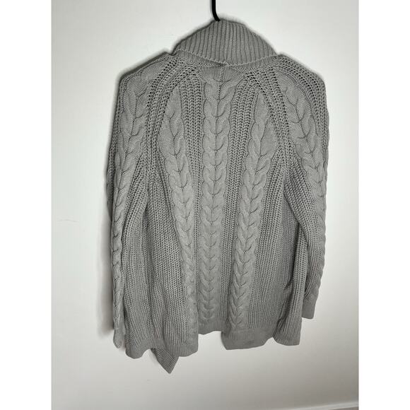Haven Well Within Women's Medium Grey Knit Cardigan Sweater Cotton Acrylic Blend - Picture 2 of 5